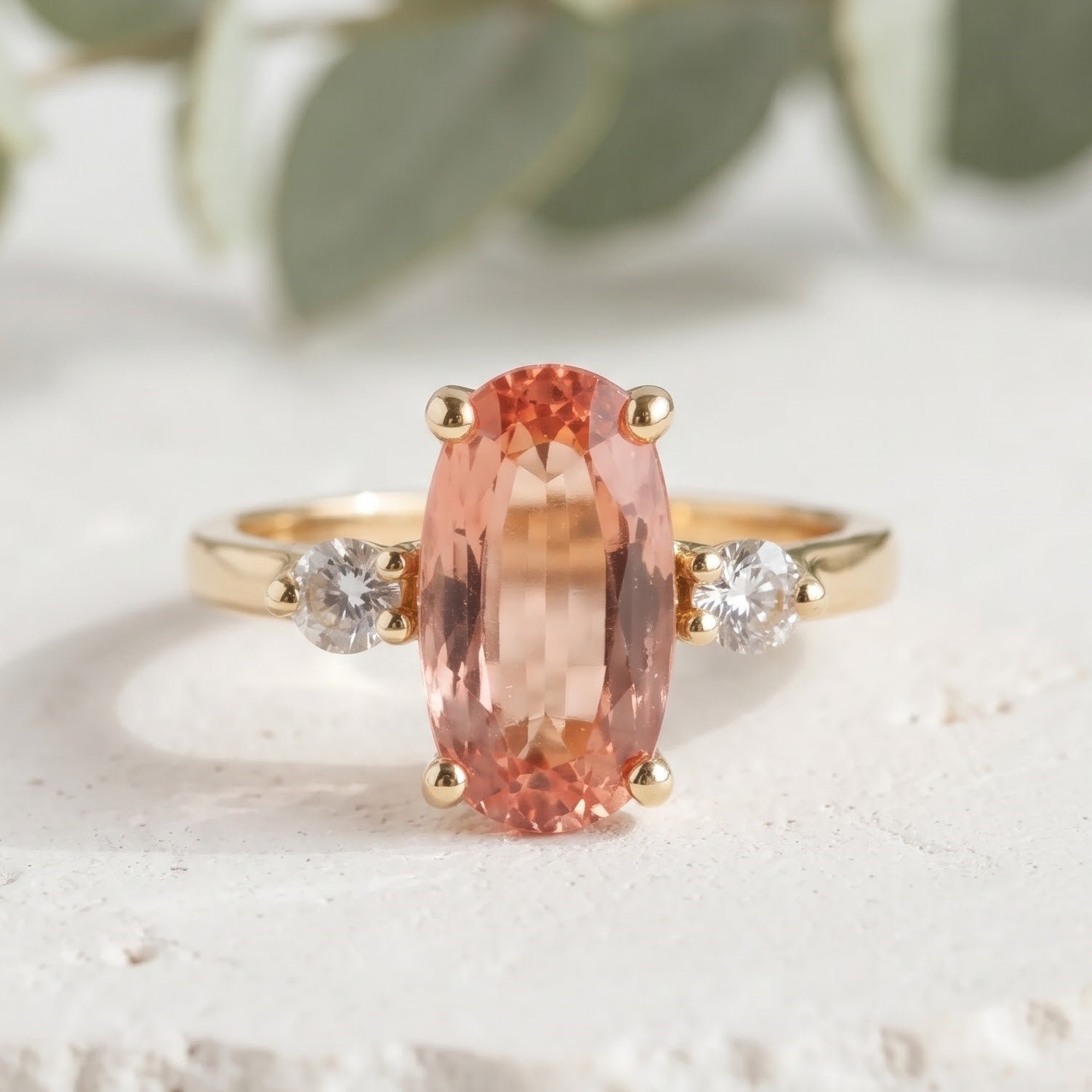 Vintage Modified Long Cushion Topaz Ring - Image 1
