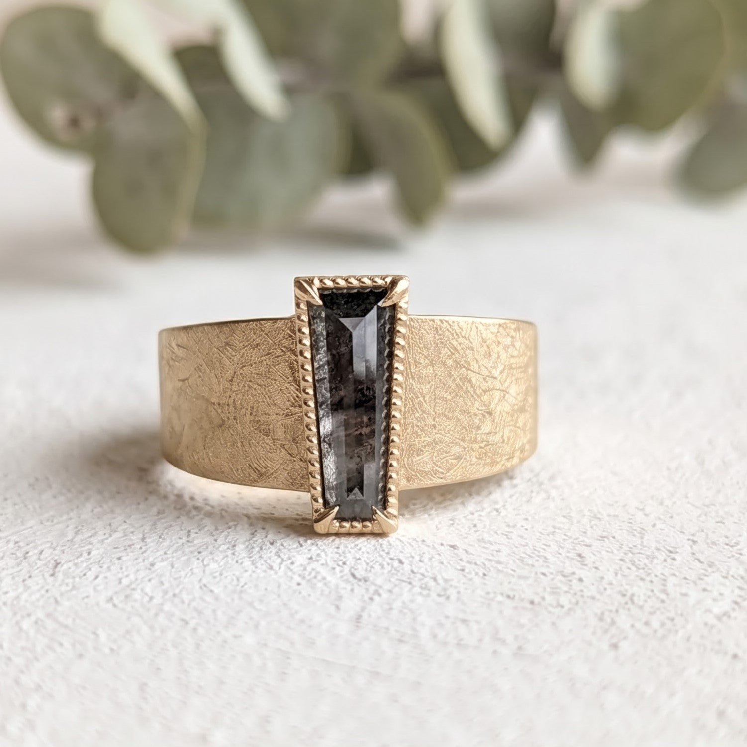 Salt and Pepper Step Cut Diamond Band - Image 1