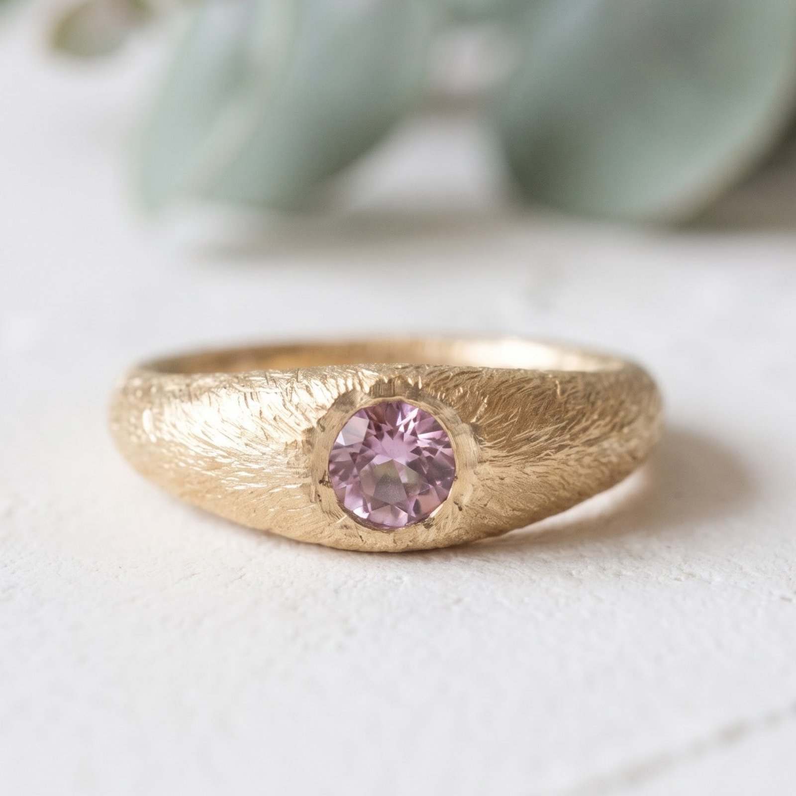 Handmade Sapphire Ring Unique Gold Gemstone Jewelry - Image 1