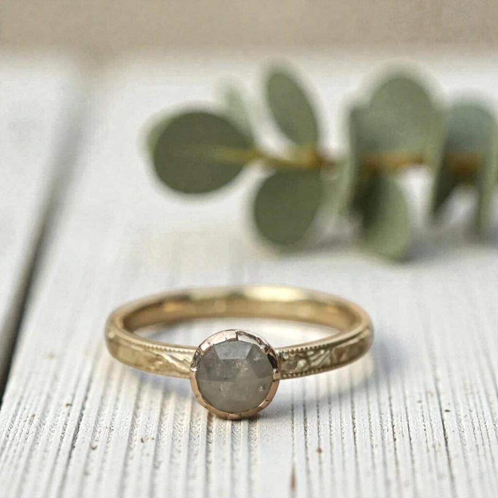 Round Diamond Ring Inspired by Ethical Natural Diamond Beauty