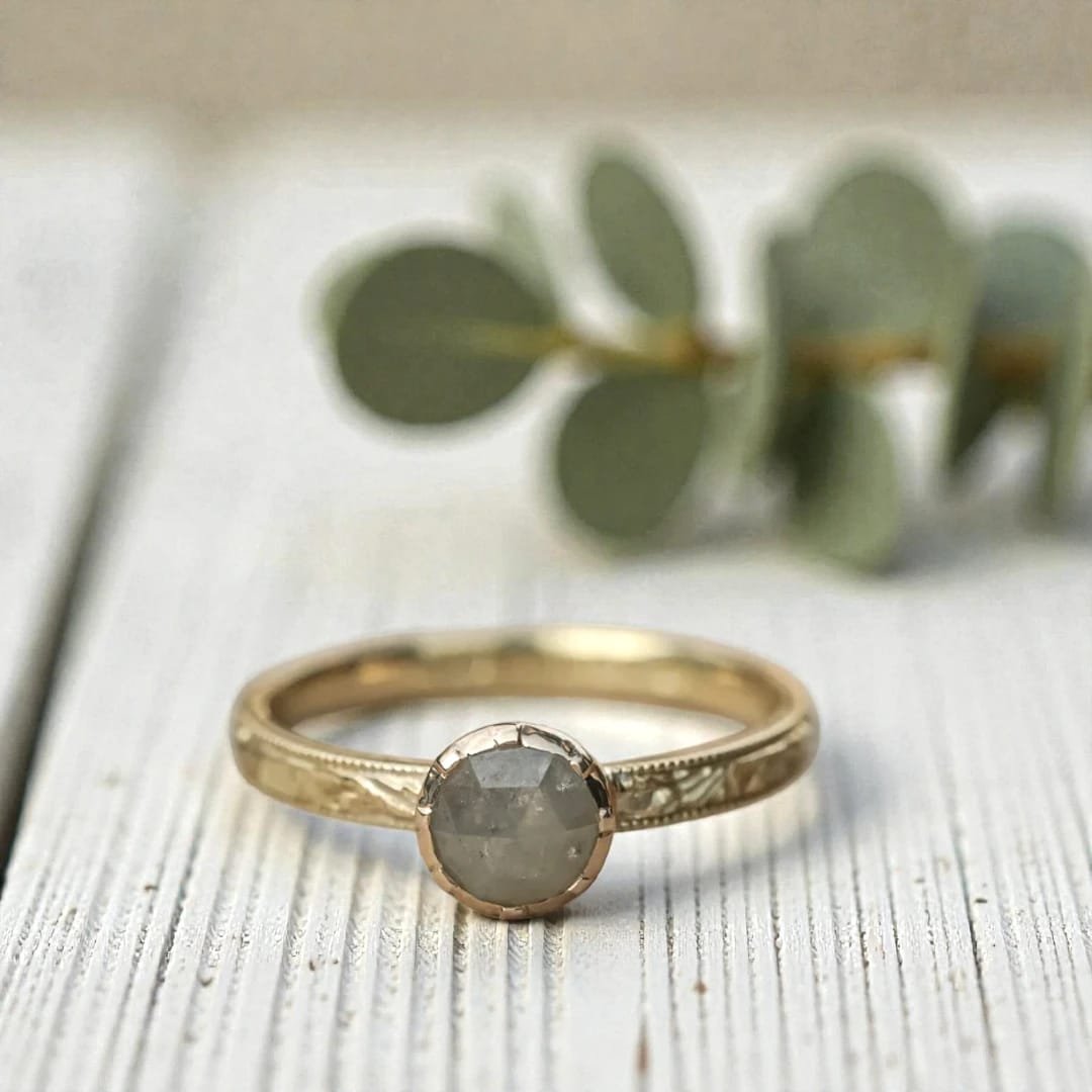 Round Diamond Ring Inspired by Ethical Natural Diamond Beauty - Image 1