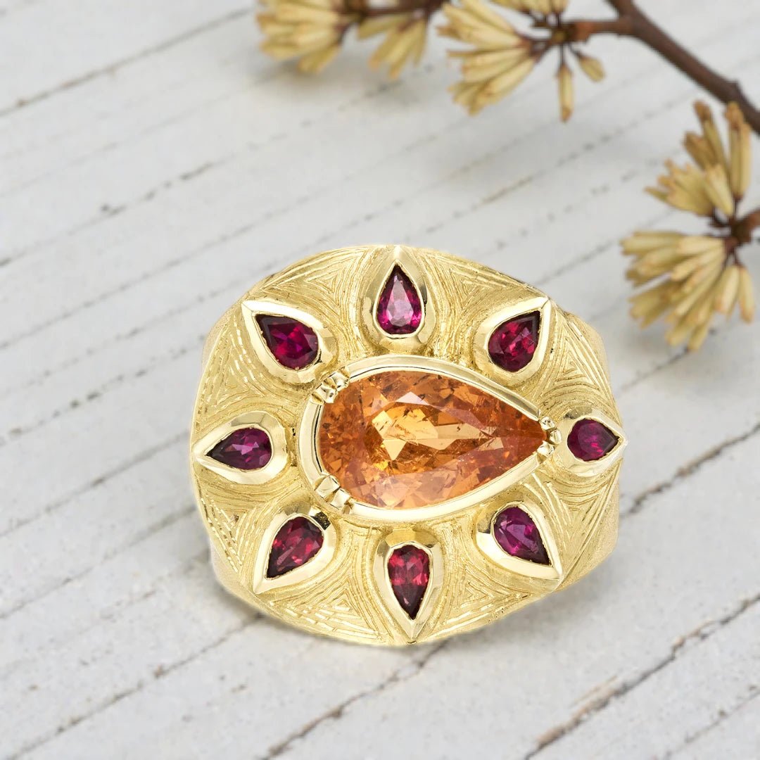 Sapphire Engagement Ring in Solid Gold with Vintage Charm - Image 1